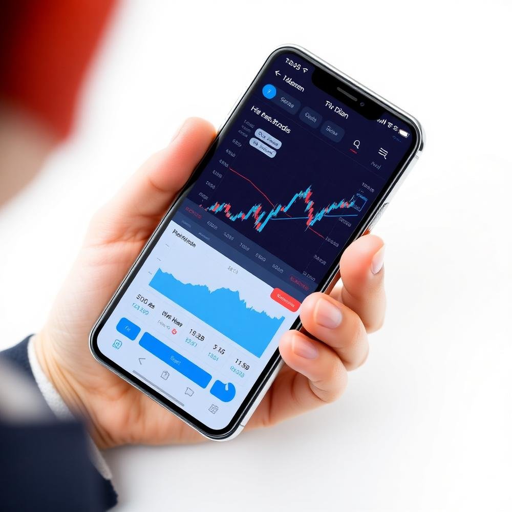 Market Live trading dashboard on a mobile phone